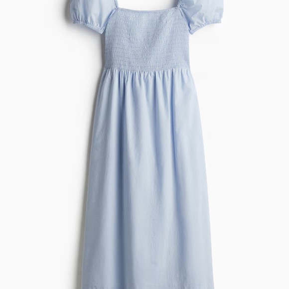 H&M PUFF-SLEEVED COTTON DRESS - Picture 1 of 7